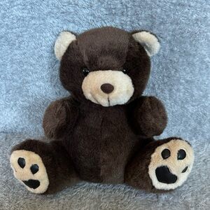 America Wego 12” Patch Foot Teddy Bear Brown Sitting Plush Stuffed Animal Toy